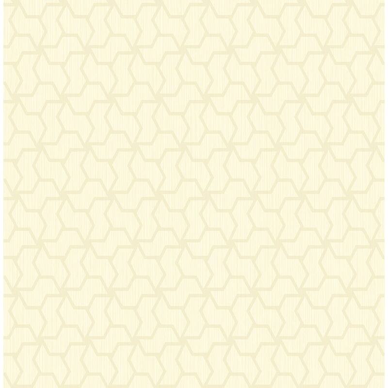 Seabrook Designs Zaira Geometric Lattice Unpasted Wallpaper - 20.5 in W x 33 ft. L - Metallic Tan