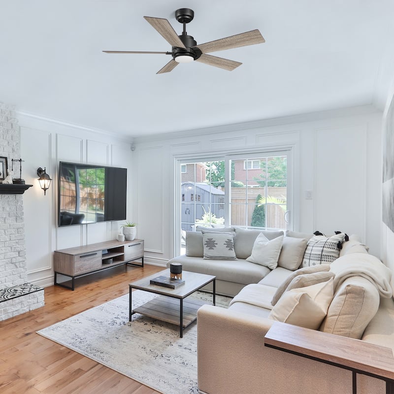 CARRO Joule 48" Smart Ceiling Fan with LED Light and Remote-Downrod