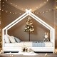 preview thumbnail 2 of 9, 2 Size White Metal House Bed with Metal Frame Playhouse Design for Kids