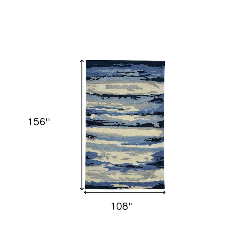 HomeRoots Abstract Transitional Rectangle Area Rug - 9' X 13'