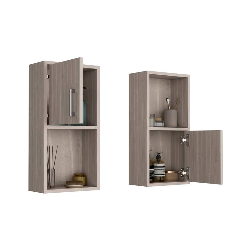 Oba 2Pc WallMounted Bathroom Medicine Cabinet Enginereed wood - N/A