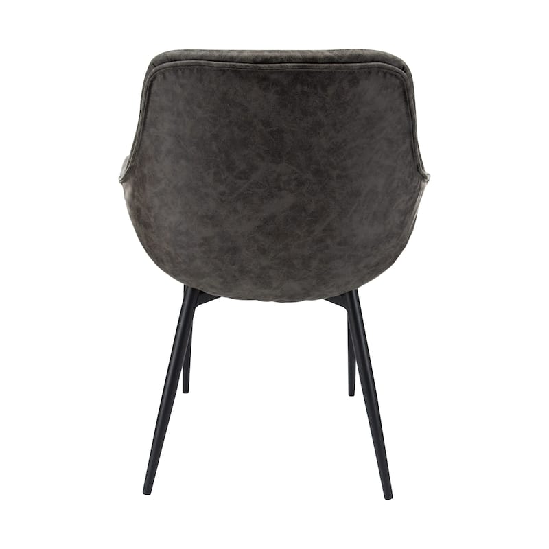 Markley Leather Dining Chair with Iron Legs Set of 4 Modern Accent Armchair