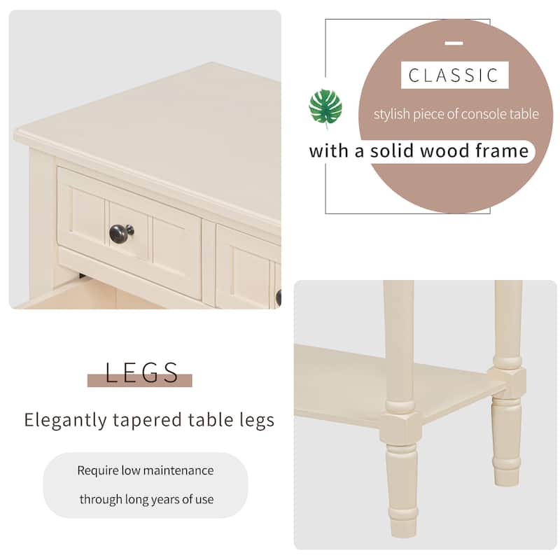 Modern Console Table with Three Storage Drawers
