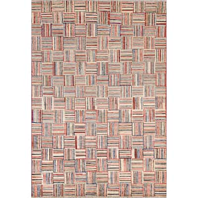 Gabbeh Kashkoli Area Rug Wool Hand-knotted Contemporary Foyer Carpet - 4'7" x 6'3"