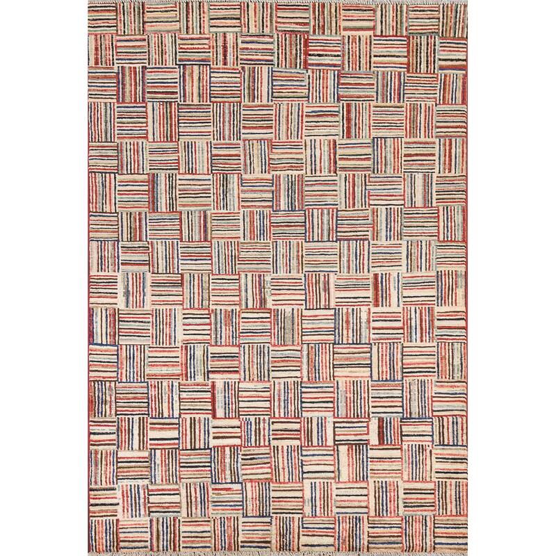 Gabbeh Kashkoli Area Rug Wool Hand-knotted Contemporary Foyer Carpet - 4'7" x 6'3"
