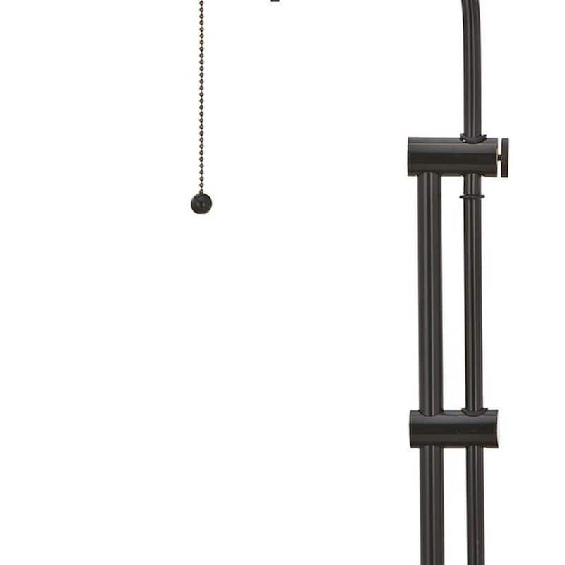 Metal Pull Chain Table Lamp with Rectangle Shade Dimmable Adjustable - 16” x 7” x 26” (D x W x H)