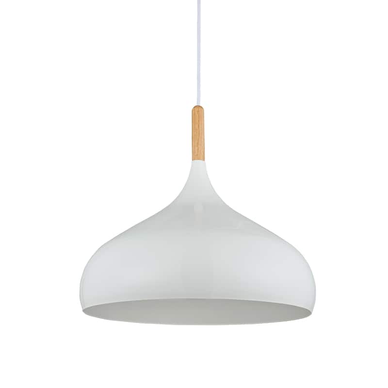 Modern 1 Light Indoor Pendant White Finish