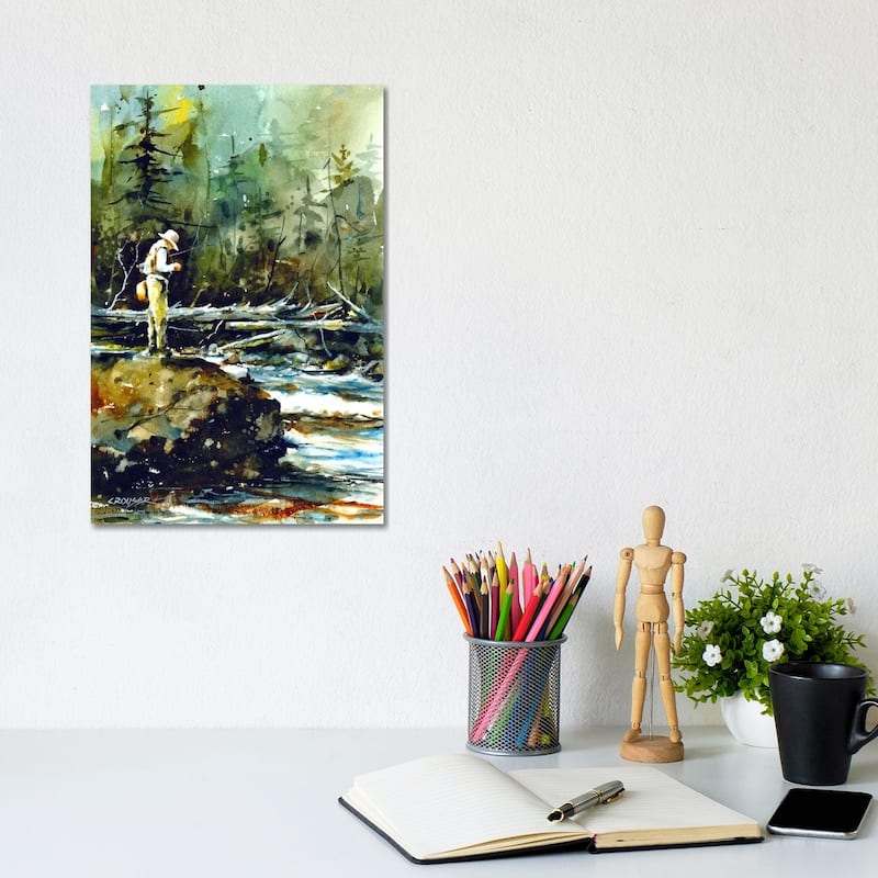iCanvas "Fishing in the Wild II" by Dean Crouser Canvas Print - 12x8x0.75