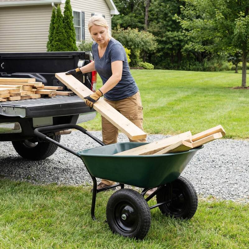 Costway 2 Tire Wheelbarrow Cart Heavy-duty Dolly Utility Cart