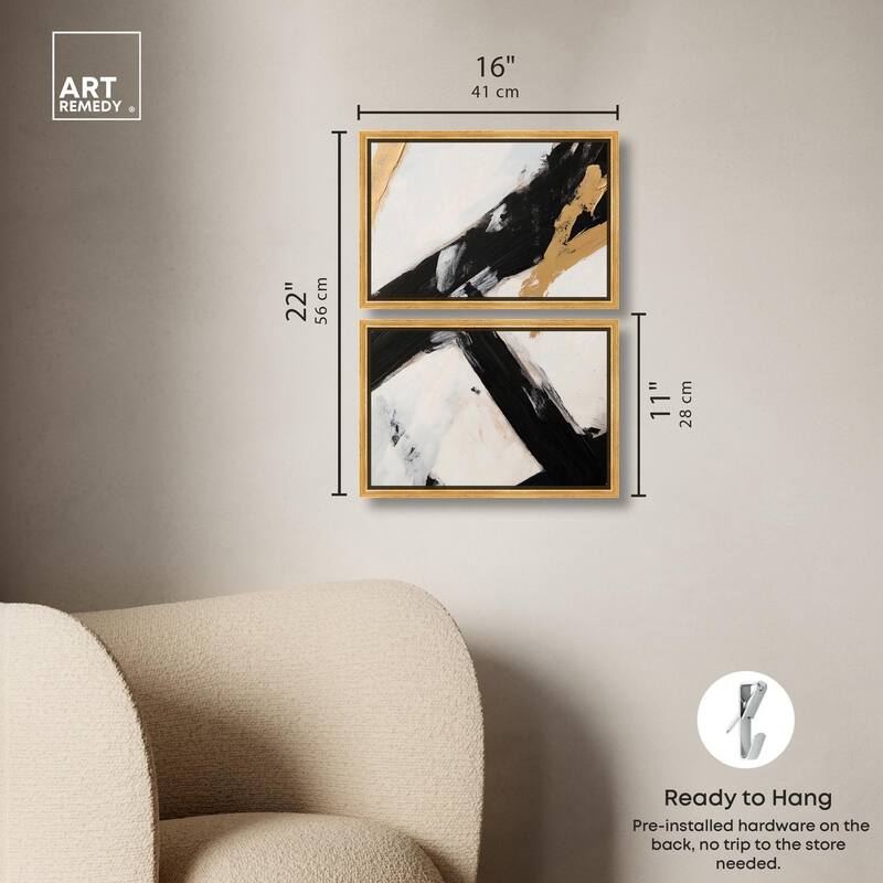 Weight of Black I Canvas Set of 2 by Art Remedy