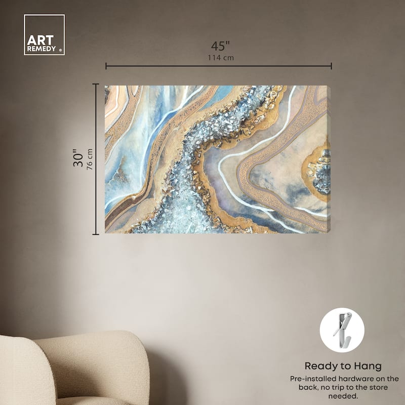 Art Remedy The Luxurious Geode Gallery Wrapped Mineral, Agate & Geode 1 Piece Canvas Wall Art