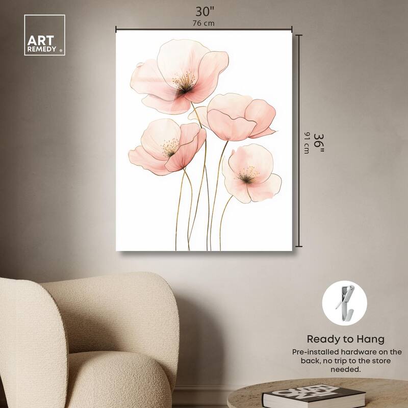 Pink Petal light Acrylic by Art Remedy, Ready to Hang