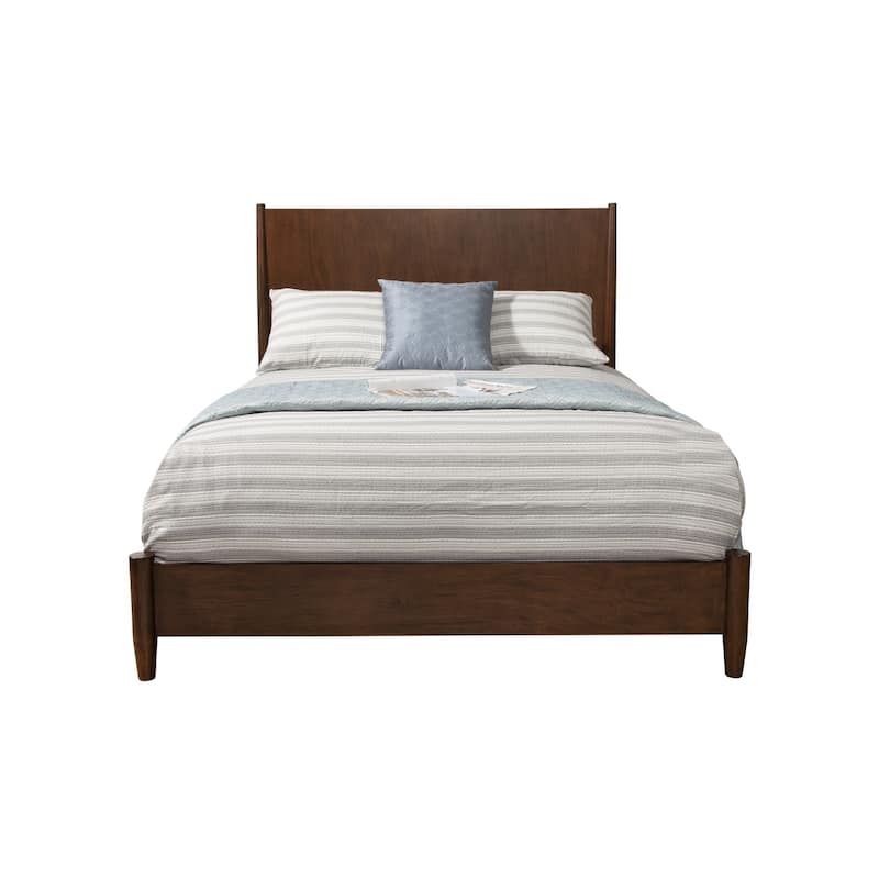 HomeRoots Walnut Solid Wood King Bed Frame