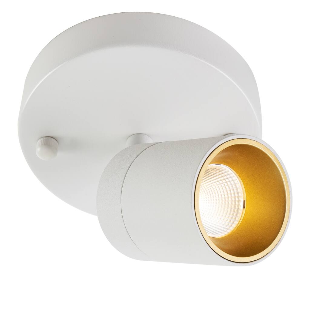 VidaLite Modern LED Spotlight Sconce Lighting, Adjustable Flush Mount Spot Light with Rotating Head, Sand White, Iron
