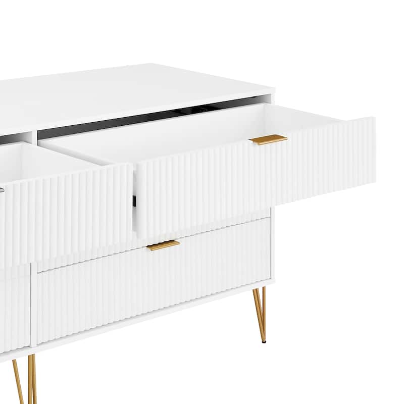 Manhattan Comfort Dumbo Modern 6-Drawer Double Low Dresser.