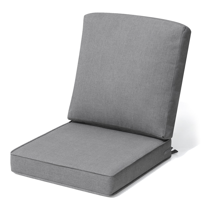 22 x 21 in Patio Premium Fabric Outdoor Seat Cushions Set (Seat & Back) - 1PC - Grey