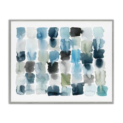 Stupell Ocean Inspired Abstract Tiles Blue Green Watercolor Framed Giclee Texturized Art by Grace Popp