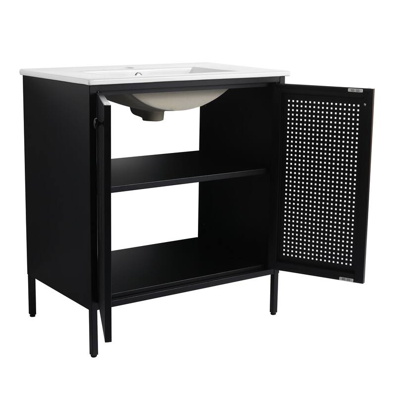 30 inch Freestanding Bathroom Vanity Set with Integrated Ceramic Sink