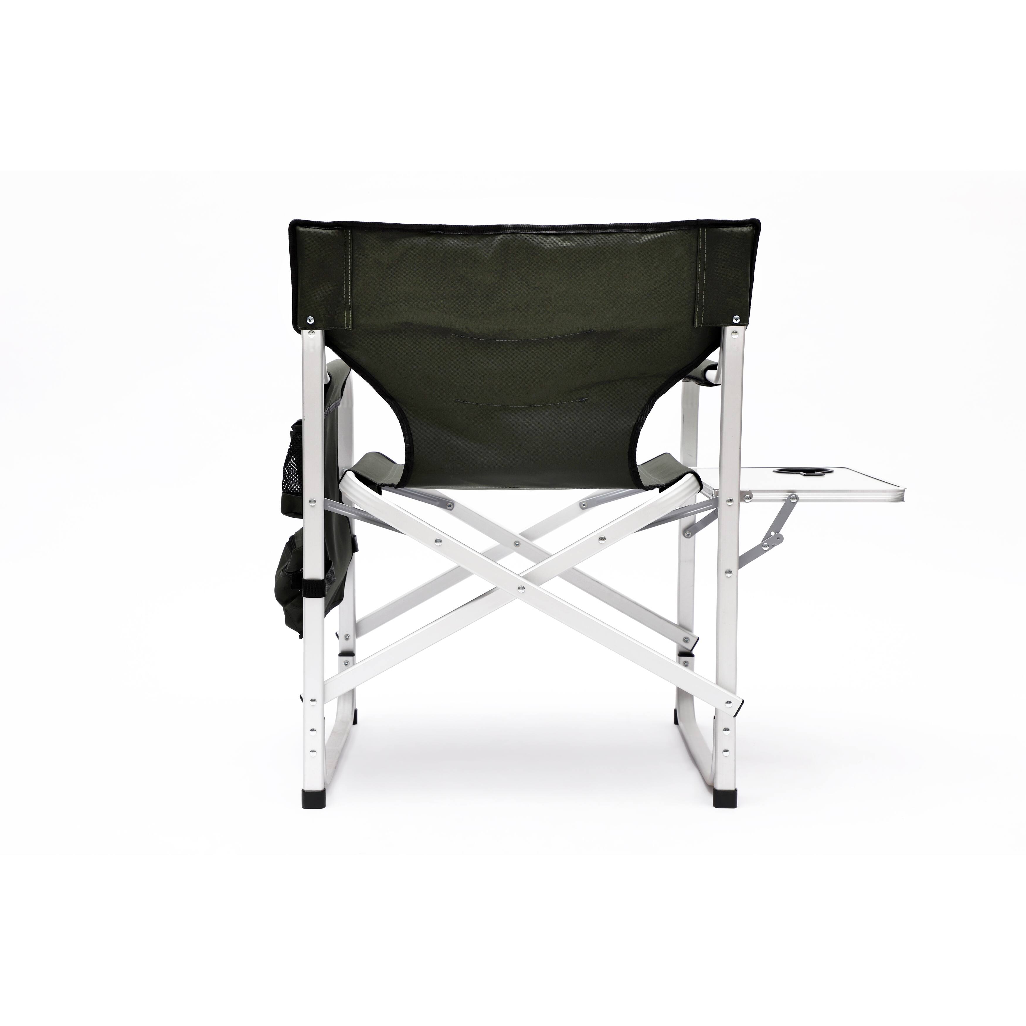 Malwee Outdoor Lightweight Folding Directors Chairs, Aluminum Camping Chair with Side Table and