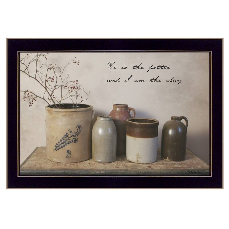 TrendyDecor4U Farmhouse "He is the Potter" Framed Print Wall Art by Billy Jacobs