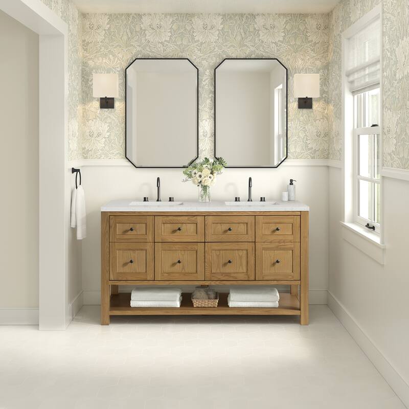 Breckenridge 60" Double Vanity, Light Natural Oak - 60D