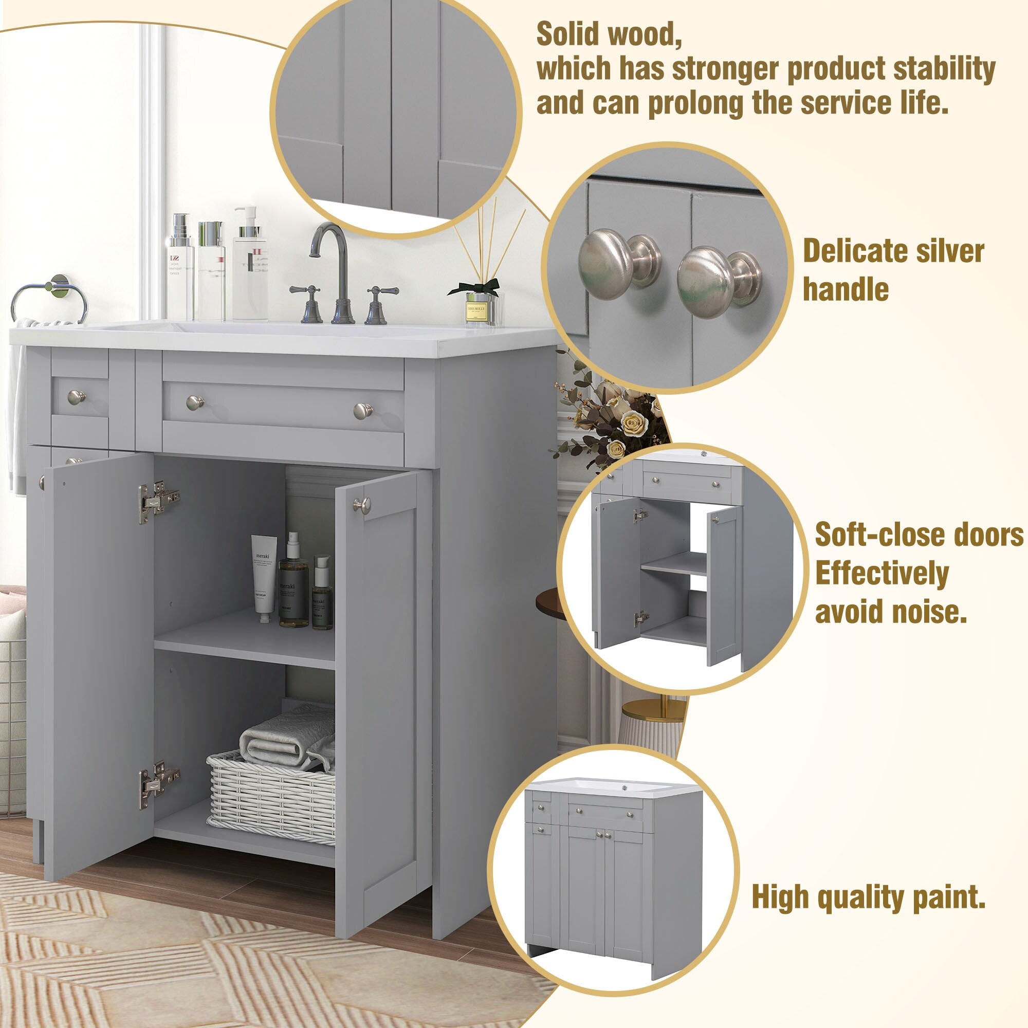 bathroom storage cabinet tall vanity solid