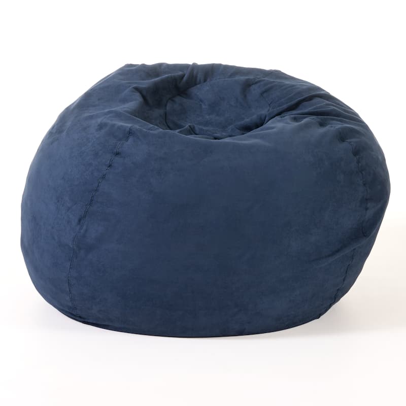 Anmytek 5-Foot Comfortable High-Density Shredded Foam Bean Bag Chair for Adults Deep Navy Blue Comfort Floor Lounger