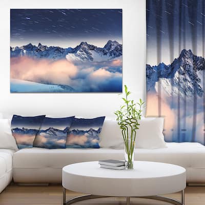 Designart "Milky Way Over Frosted Mountains" Landscape Artwork Canvas Print