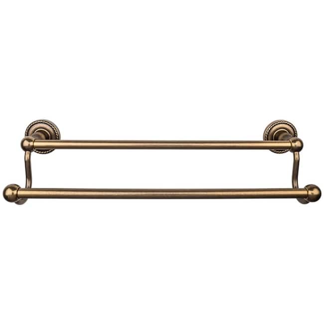 Top Knobs Edwardian Bath 24 Inch Double Towel Bar Rope Backplate - German Bronze