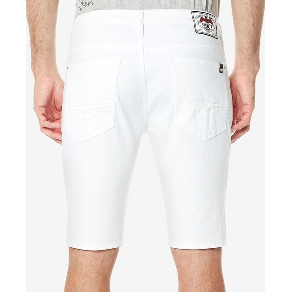 mens white denim shorts