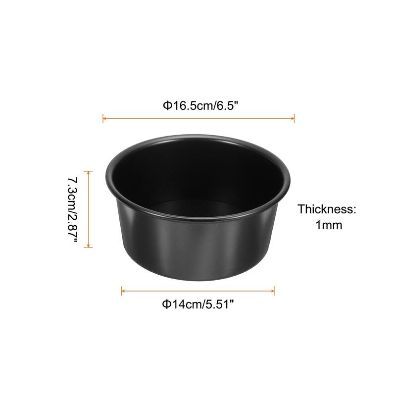Round Cake Pan w Removable Loose Bottom Anodized Aluminum Baking Pan - Black - 6"