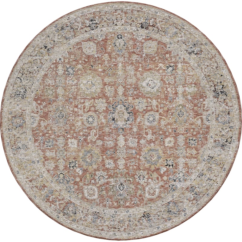 Domani Opulence Distressed Vintage Area Rug - 7'10" Round