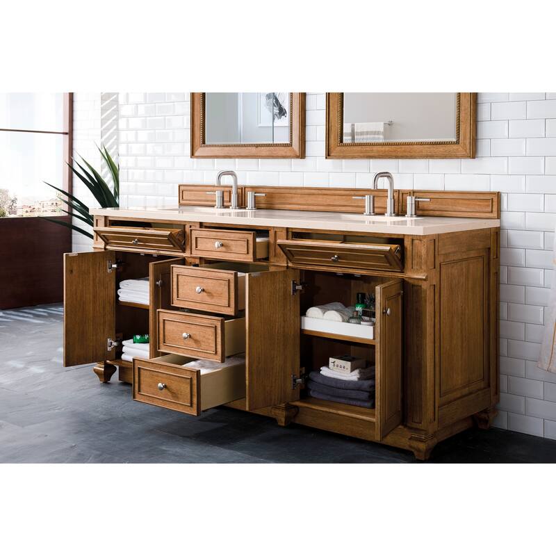 James Martin Vanities Bristol 72" Double Vanity, Saddle Brown