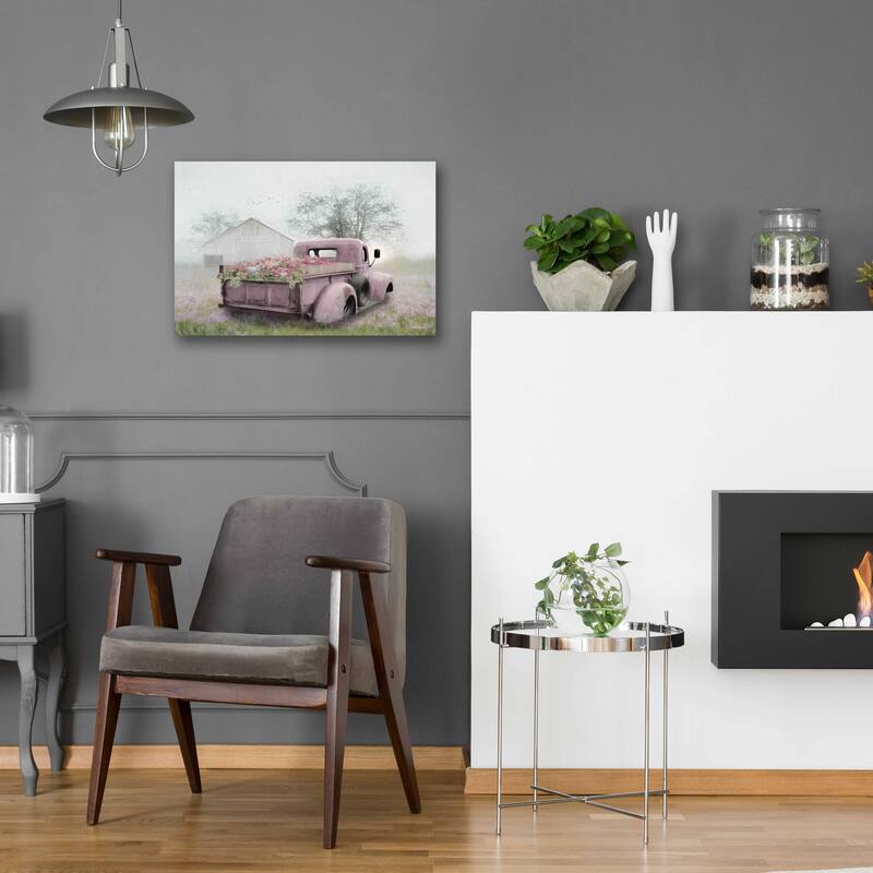 Epic Art 'Pink Flower Truck' by Lori Deiter Acrylic Glass Wall Art