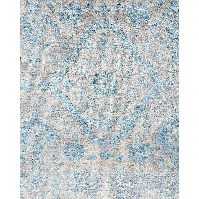 Ikat One-of-a-Kind Hand-Knotted Area Rug, Ivory - 9' 0" x 12' 2"