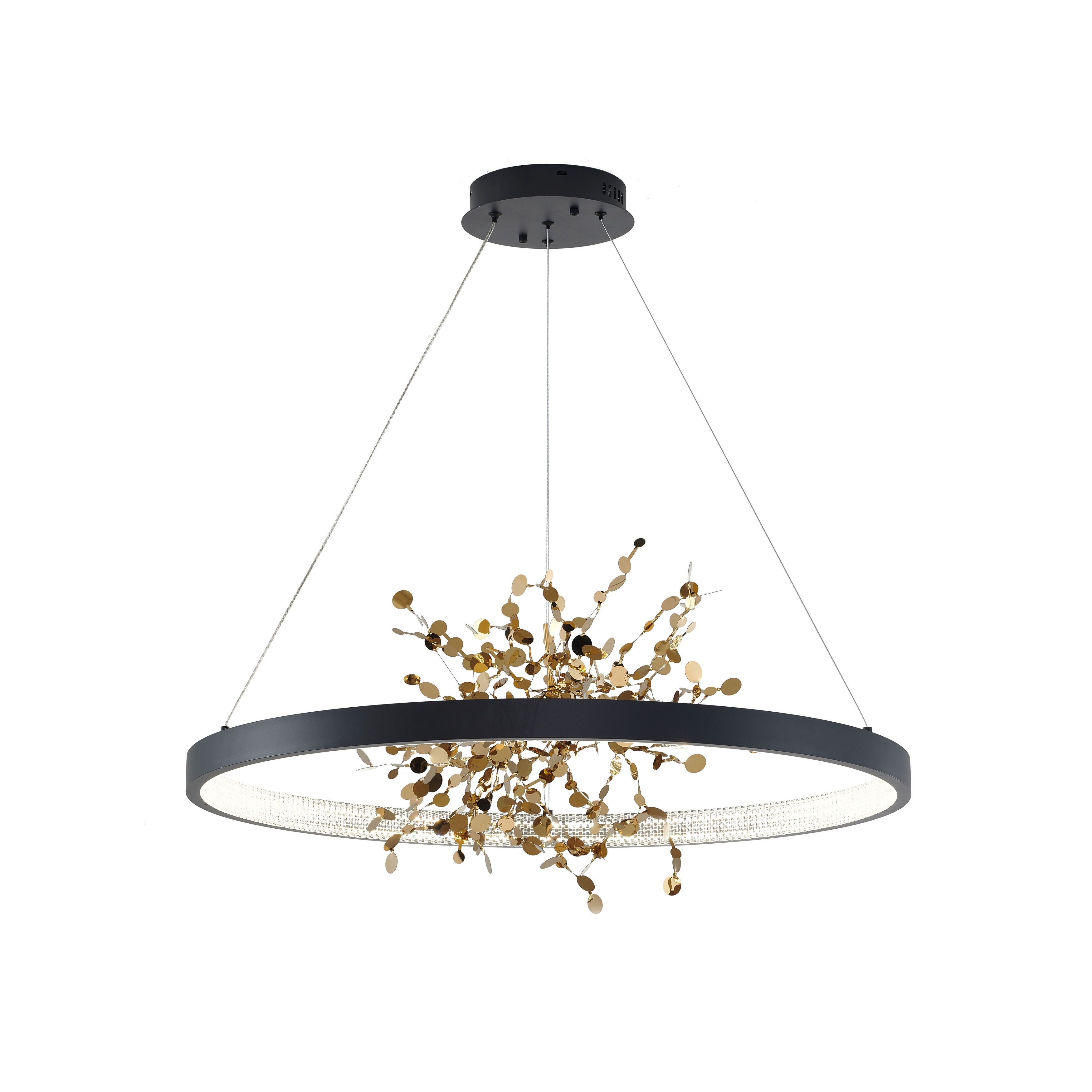 Transitional 1-Light Sand Black Stainless Steel Confetti LED Chandelier