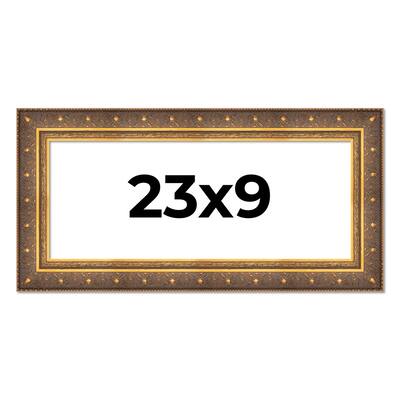23x9 Frame Vintage Gold Solid Wood Picture Frame | 2.5 Inch Moulding