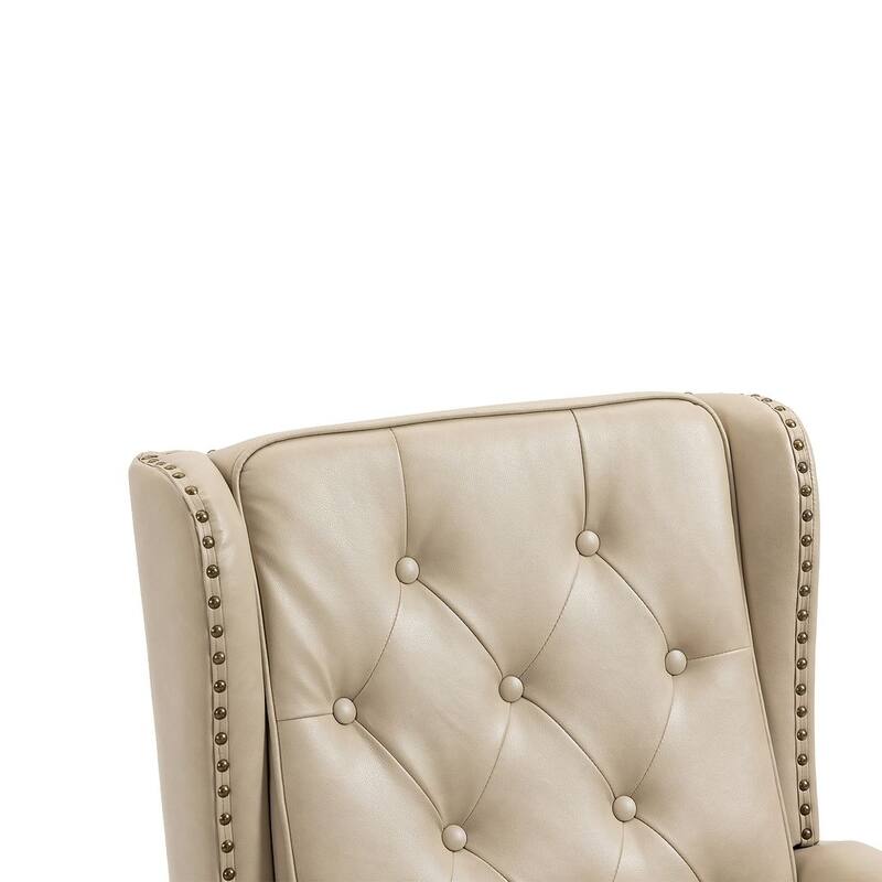 Transitional Wingback Accent Chair Armchair with Sturdy Wood Legs