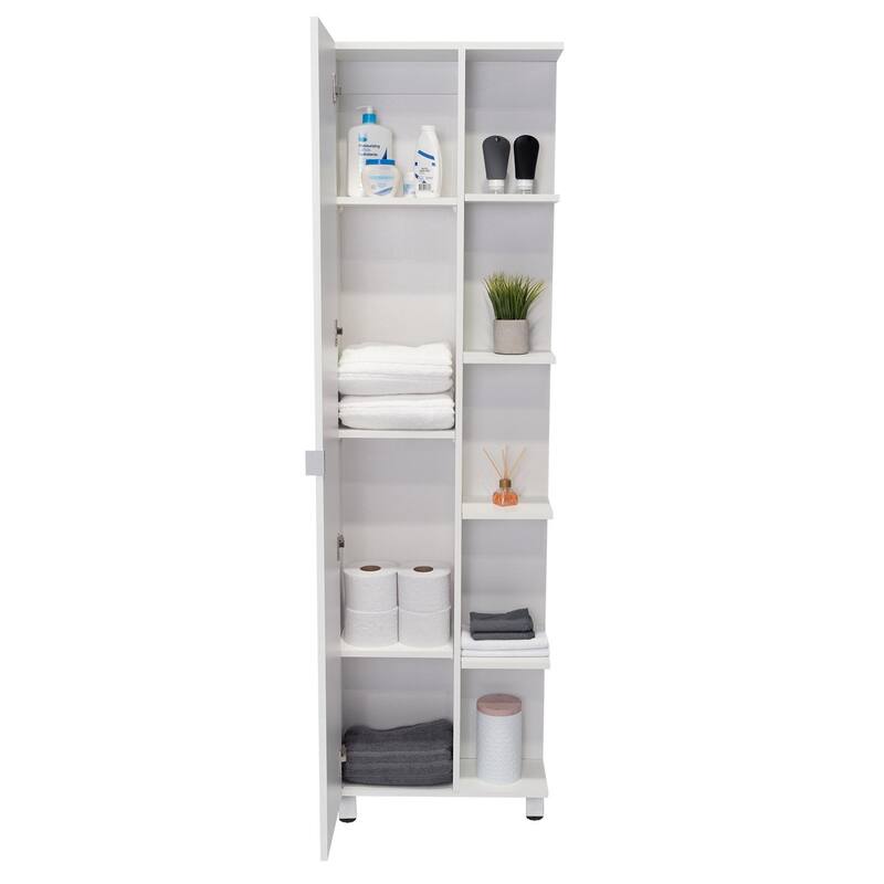 Corner Cabinet, Five Open Shelves, Single Door