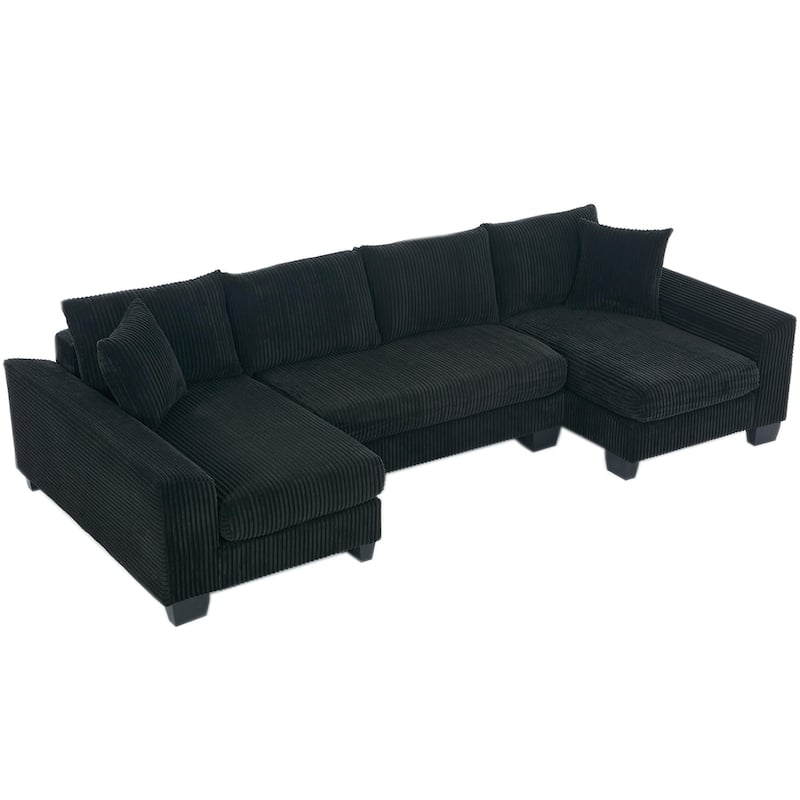 114" Convertible Sleeper Sofa,Oversized U Shaped Sectional Couch