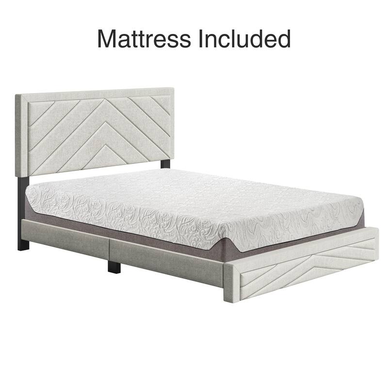 Modern Platform Bed and Mattress Bundle - Bed Frame with 8 in. Memory Foam Mattress Included by Boyd Sleep