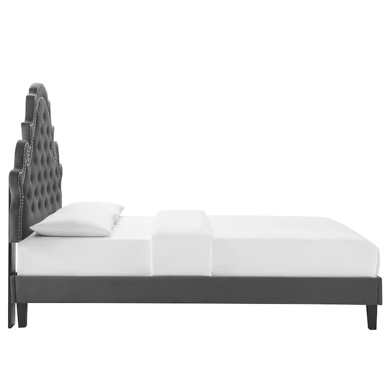 Gwyneth Tufted Performance Velvet Full Platform Bed