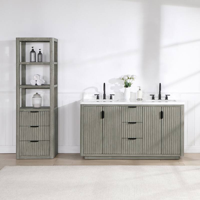 Miseno MV-NM-704160M Cadiz 60" Free Standing Double Basin Vanity Set