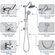 preview thumbnail 23 of 23, Wall Mounted Shower Faucet With Handheld Shower 6 Inch Rain Shower Head Combo Set Shower System With Slide Bar, NO VALVE
