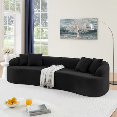 GDFStudio - Ami Curved Compressed Modular Sectional Sofa in Lamb's Wool Fabric