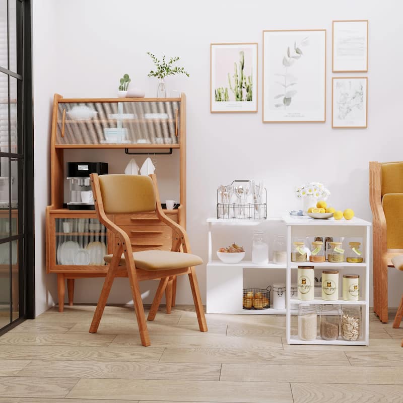 HOMCOM 360° Rotating L-Shaped Corner Desk: White, with Storage Shelves