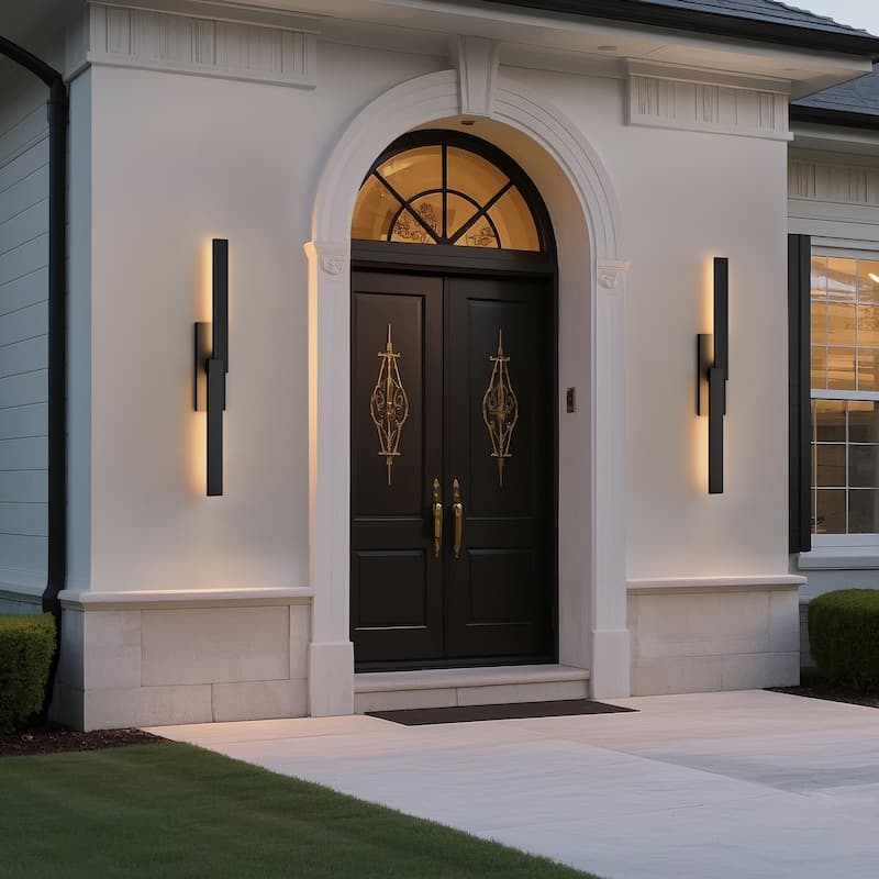 Matte Black Iron Integrated LED Outdoor/Indoor Wall Sconce - 23.6"