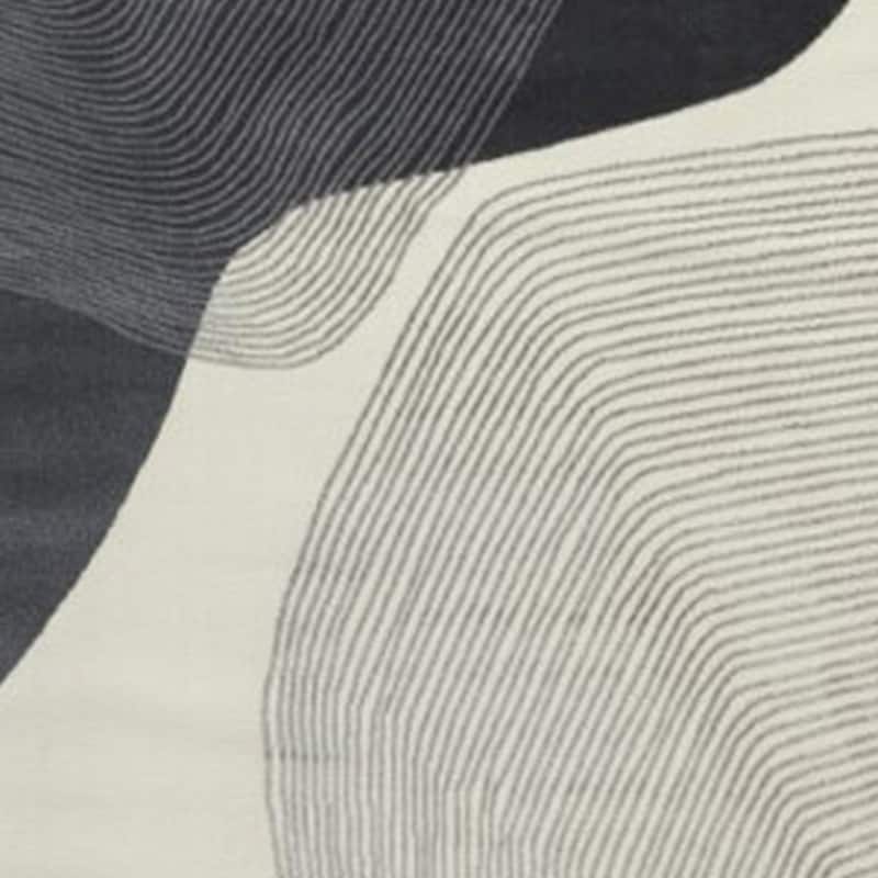 Rosy 5 x 7 Area Rug, Swirling Design, Soft Pile Polyester, Black Gray Beige - 5' x 7'