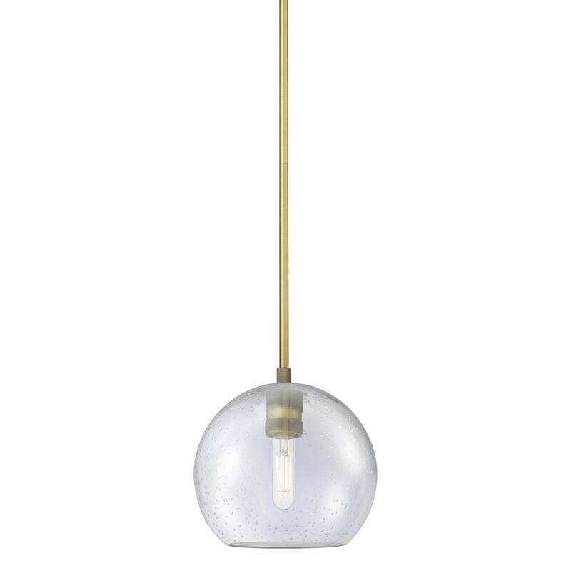 Innovations Lighting 434-1S-8-8 Crown Point Pendant Globe Crown Point - Brushed Brass / Seedy