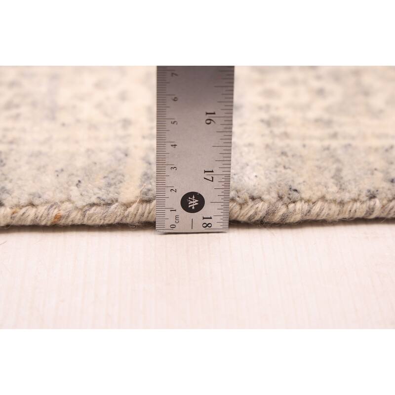 ECARPETGALLERY Hand Loomed Elysian Grey Wool Rug - 7'10 x 9'11